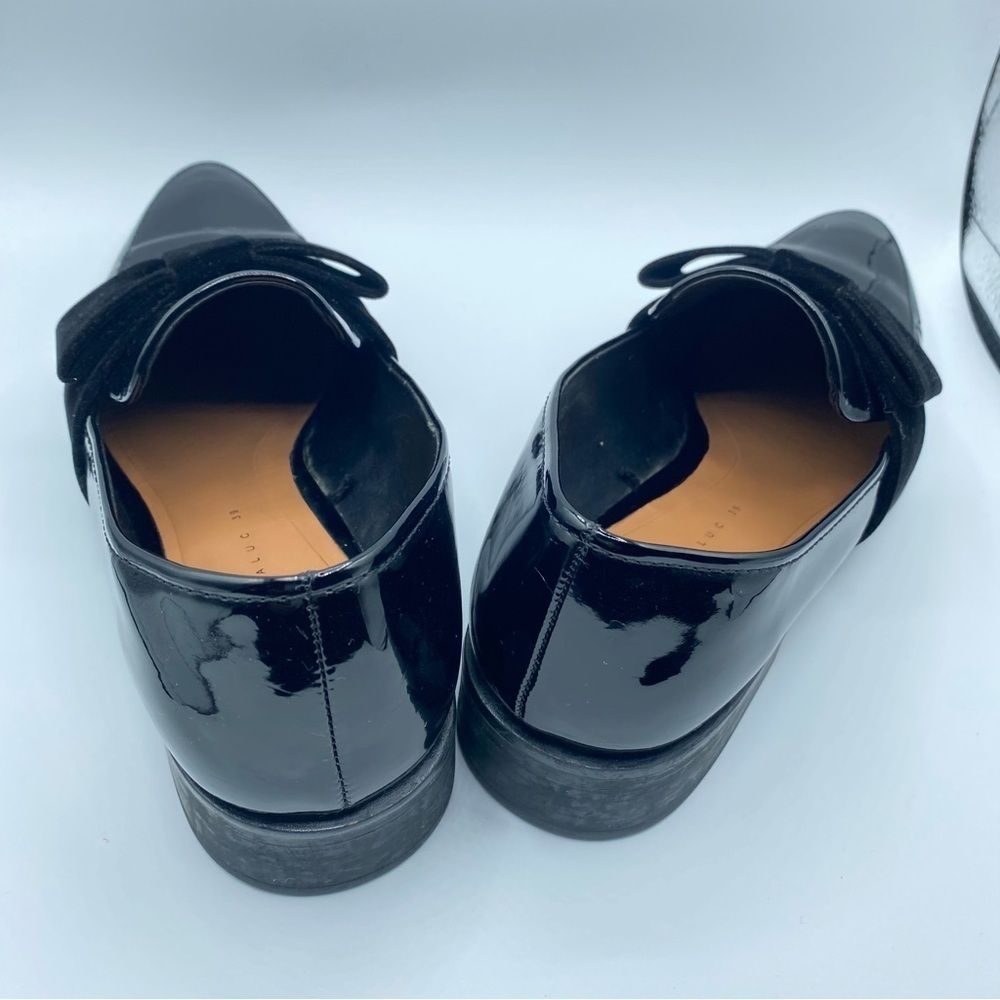 Zara Trafaluc Glossy Black Women’s Loafers with Velvet Bow EU 39 - Picture 6 of 16